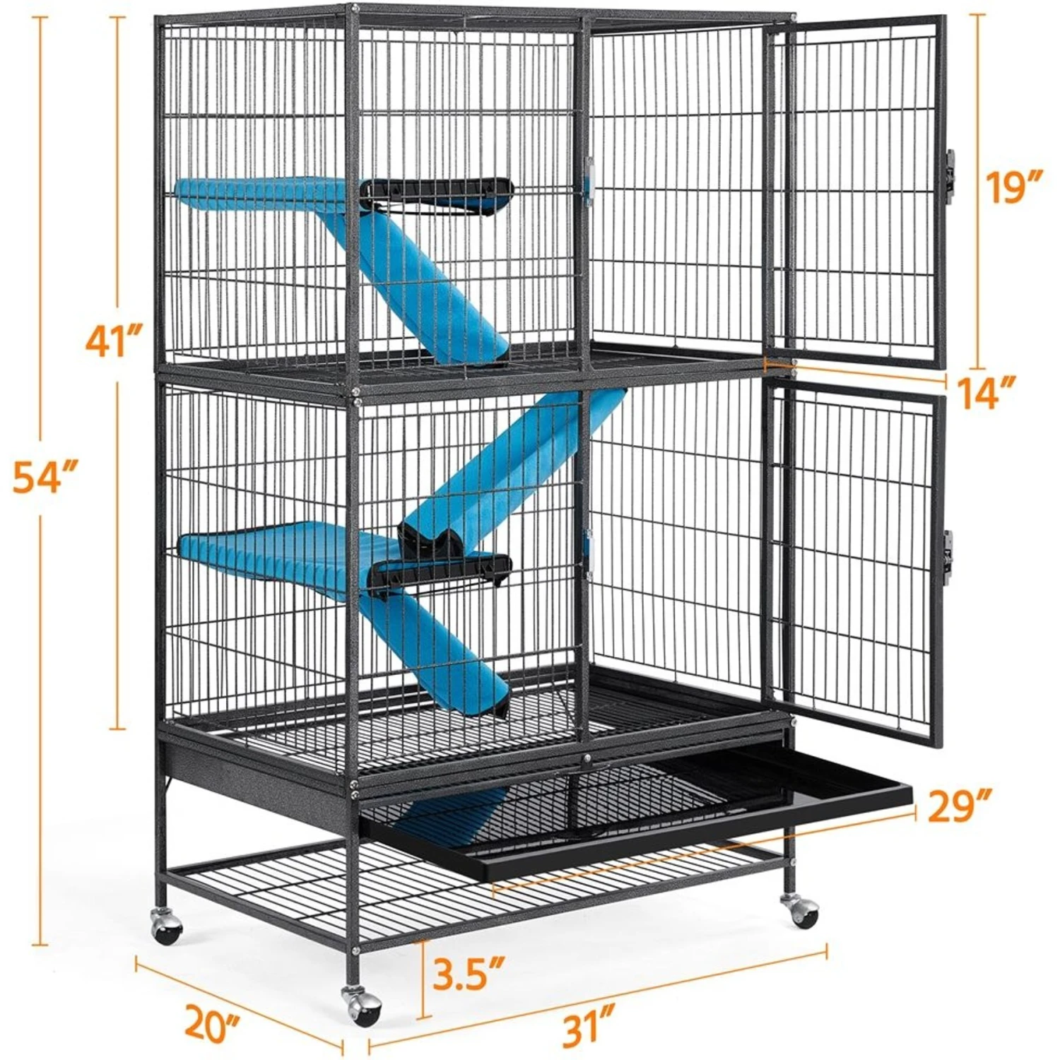 Yaheetech 2-Story Removable Ramp & Platform Small Pet Cage, 54-in 3 Yaheetech 2-Story Removable Ramp & Platform Small Pet Cage, 54-in - Image 3