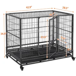 Yaheetech Wheels & Litter Pans Dog Crate, Black, 43-in 11 Yaheetech Wheels & Litter Pans Dog Crate, Black, 43-in -MiniMates Shop 565070 PT2. AC SS1800 V1657659686