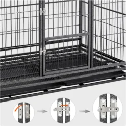 Yaheetech Wheels & Litter Pans Dog Crate, Black, 43-in 14 Yaheetech Wheels & Litter Pans Dog Crate, Black, 43-in -MiniMates Shop 565070 PT5. AC SS1800 V1657659685