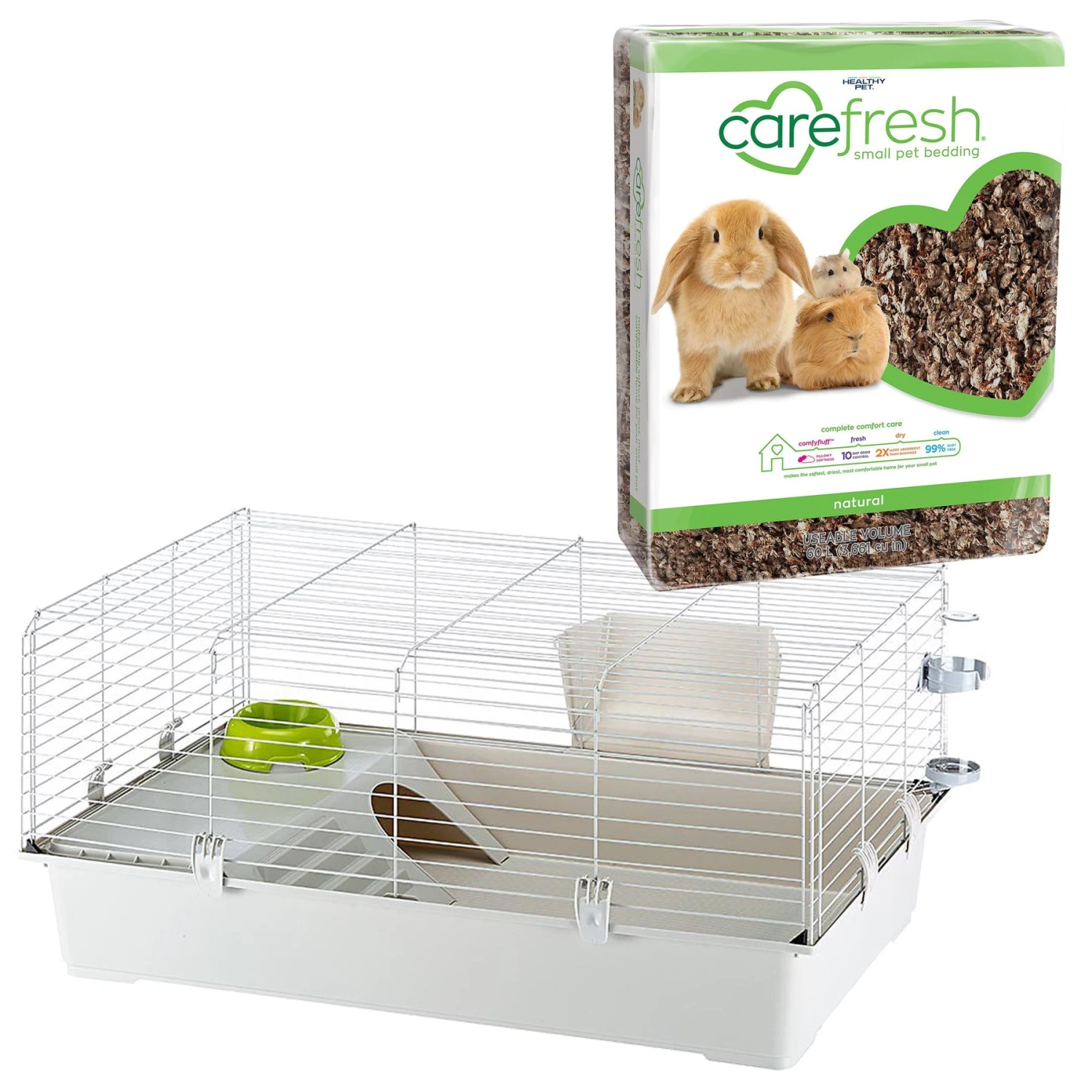 Ferplast Cavie 80 Guinea Pig Cage & Carefresh Small Animal Bedding, Natural 1 Ferplast Cavie 80 Guinea Pig Cage & Carefresh Small Animal Bedding, Natural