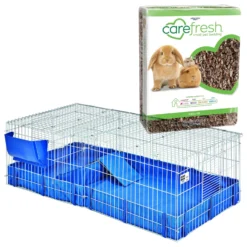 MidWest Guinea Habitat Deluxe Guinea Pig Cage & Carefresh Small Animal Bedding, Natural
