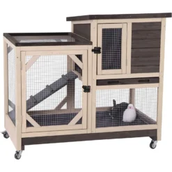 Aivituvin XZ7001 Large Indoor With Pull Out Tray Rabbit Hutch