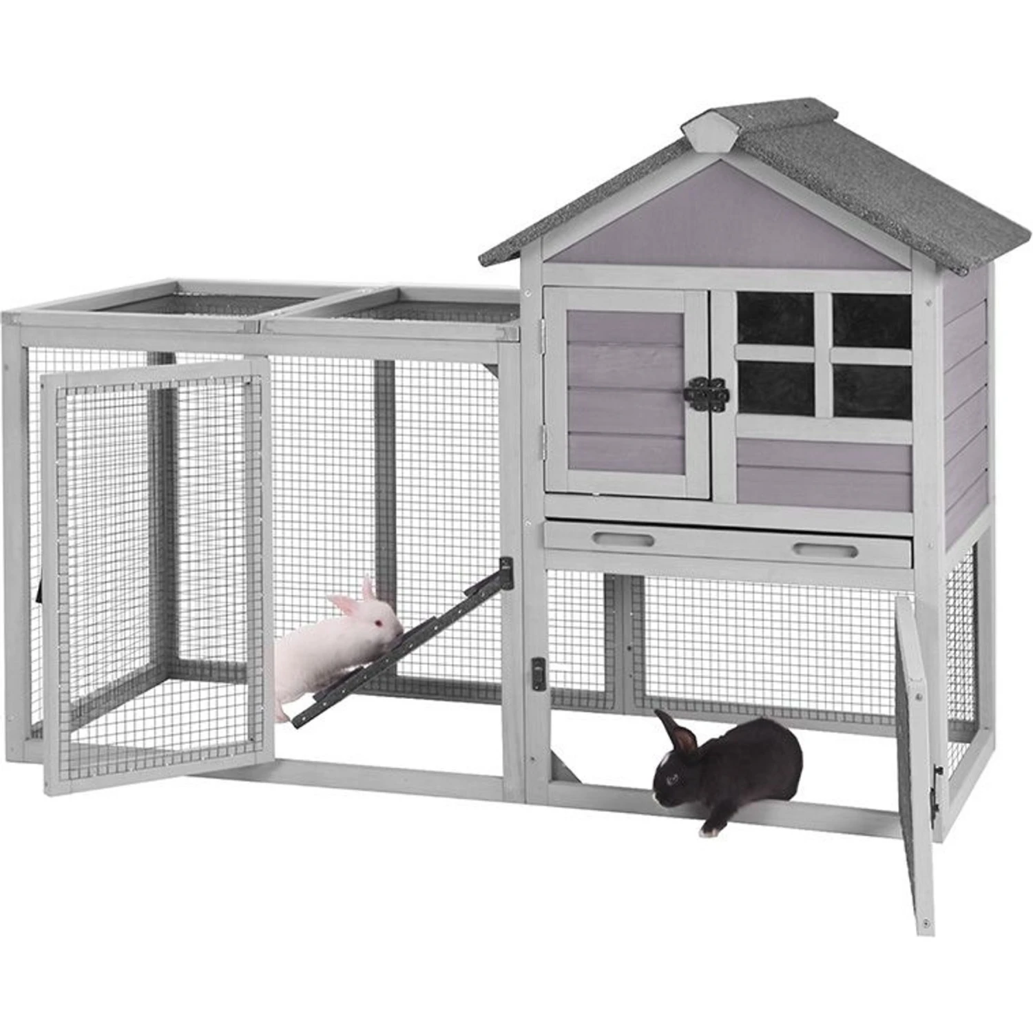 Aivituvin XZ7002 Two Story With No Leak Tray Bunny Hutch 2 Aivituvin XZ7002 Two Story With No Leak Tray Bunny Hutch - Image 2