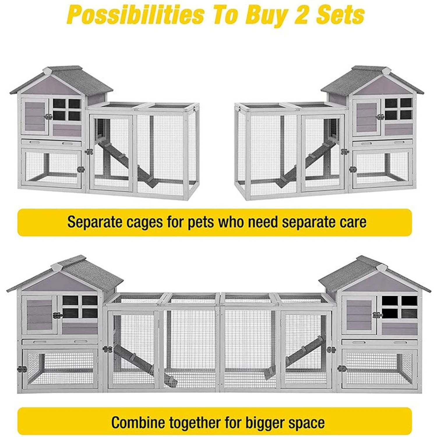 Aivituvin XZ7002 Two Story With No Leak Tray Bunny Hutch 4 Aivituvin XZ7002 Two Story With No Leak Tray Bunny Hutch - Image 4