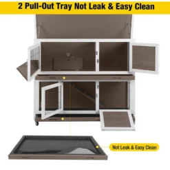 Aivituvin AIR06-B Bunny Cage + Outdoor Rabbit Hutch -MiniMates Shop 577654 PT2. AC SS1800 V1657660548