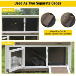 Aivituvin AIR06-B Bunny Cage + Outdoor Rabbit Hutch -MiniMates Shop 577654 PT3. AC SS1800 V1657660548