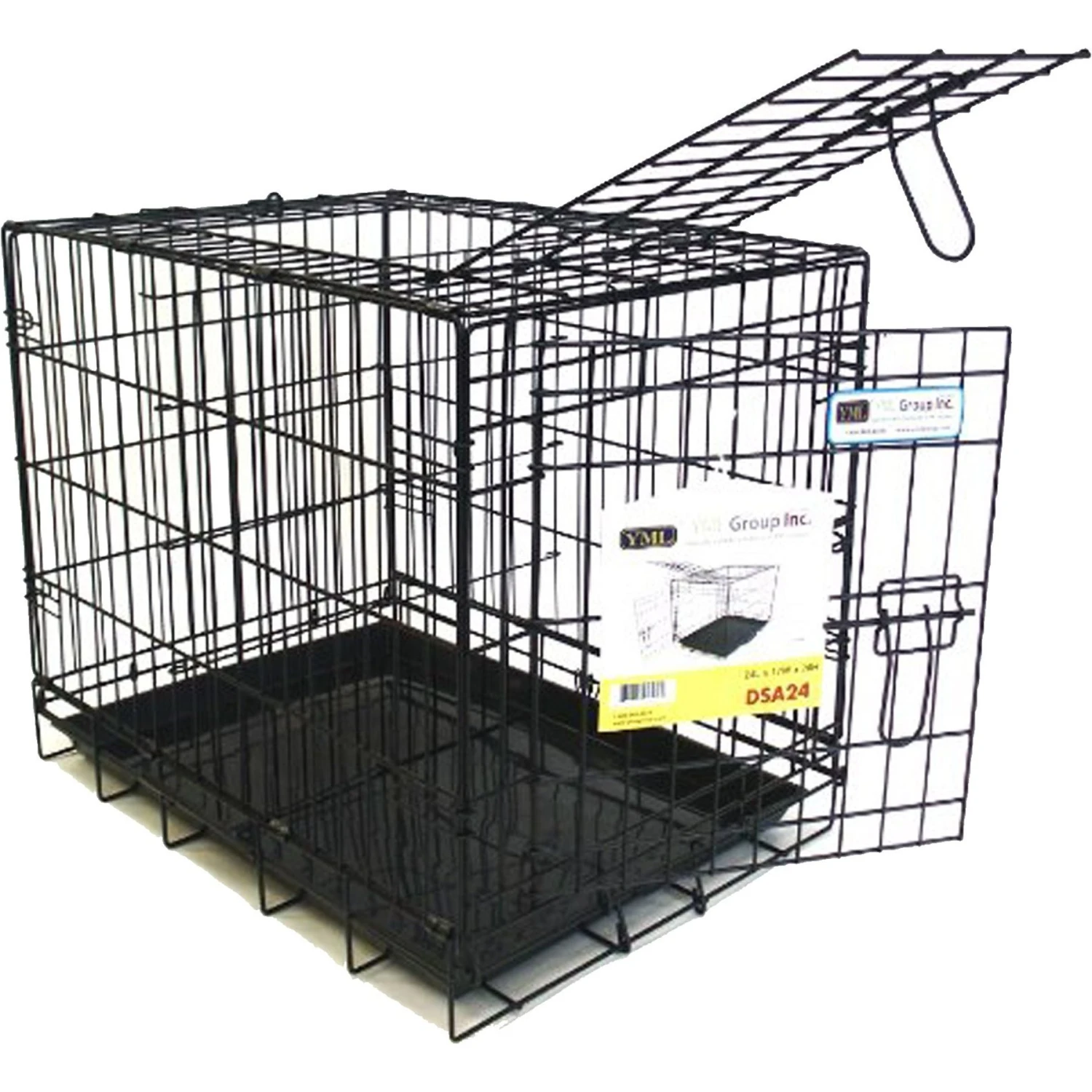 YML DSA24 Foldable Heavy Duty Small Pet Cage, Black, 24-in 1 YML DSA24 Foldable Heavy Duty Small Pet Cage, Black, 24-in
