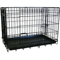 YML DSA48 Foldable Heavy Duty Small Pet Cage, Black, 48-in