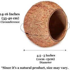 SunGrow Bedding & Sand Bath Container Cozy Hideout Coconut Hut Small-Pet Litter Box -MiniMates Shop 604534 PT6. AC SS1800 V1677957833