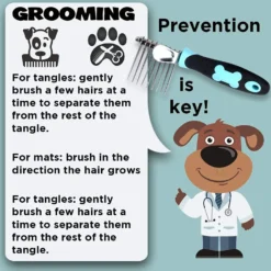 SunGrow Dog, Cat & Small Pet Grooming & Dematting Comb Undercoat Rake Brush -MiniMates Shop 620974 PT4. AC SS1800 V1660772516