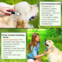 SunGrow Dog, Cat & Small Pet Grooming & Dematting Comb Undercoat Rake Brush -MiniMates Shop 620974 PT5. AC SS1800 V1660772277