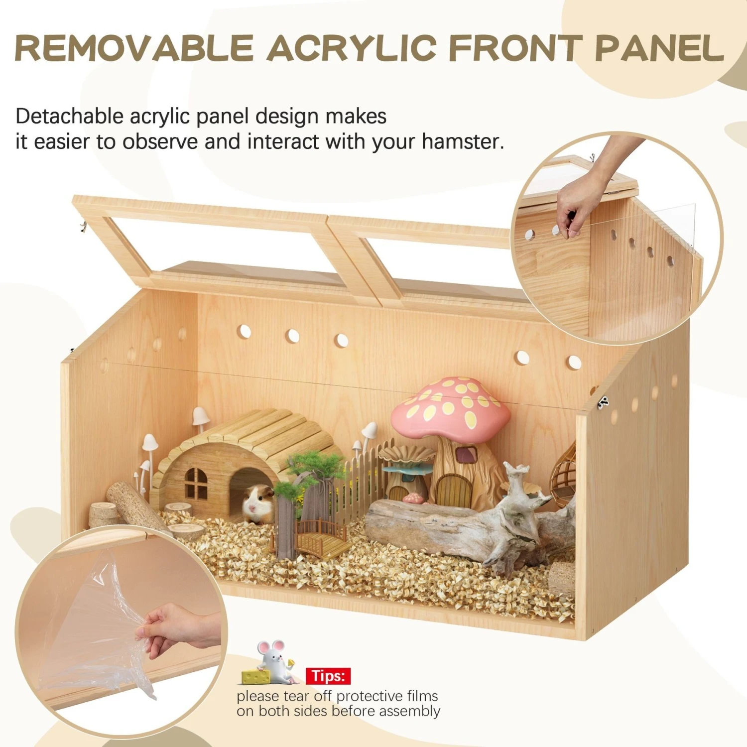 Coziwow Wooden DIY Hamster Cage Small Pets Cabinet 4 Coziwow Wooden DIY Hamster Cage Small Pets Cabinet - Image 4