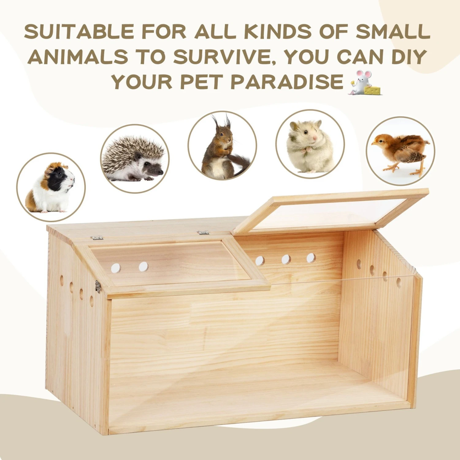 Coziwow Wooden DIY Hamster Cage Small Pets Cabinet 7 Coziwow Wooden DIY Hamster Cage Small Pets Cabinet - Image 7