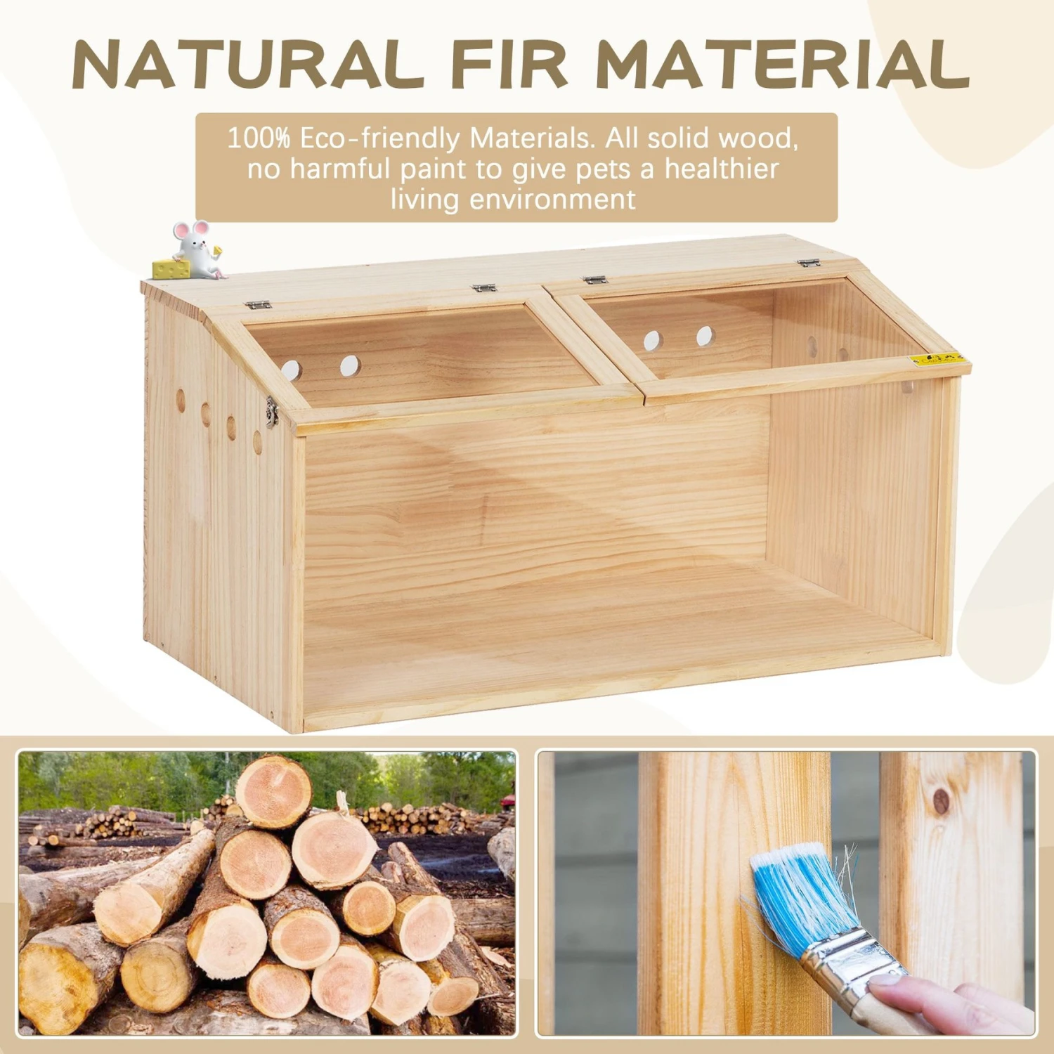 Coziwow Wooden DIY Hamster Cage Small Pets Cabinet 8 Coziwow Wooden DIY Hamster Cage Small Pets Cabinet - Image 8