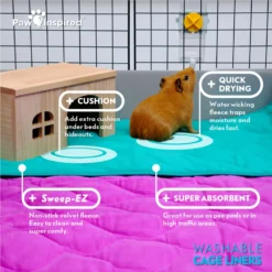 Paw Inspired Guinea Pig Fleece Cage Liners & Bedding -MiniMates Shop 629742 PT5. AC SS1800 V1661829716