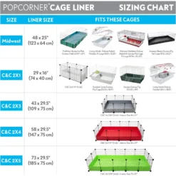 Paw Inspired PopCorner Washable Fleece Guinea Pig Cage Liners -MiniMates Shop 629854 PT4. AC SS1800 V1661831093