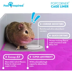 Paw Inspired PopCorner Washable Fleece Guinea Pig Cage Liners -MiniMates Shop 629854 PT5. AC SS1800 V1661829652