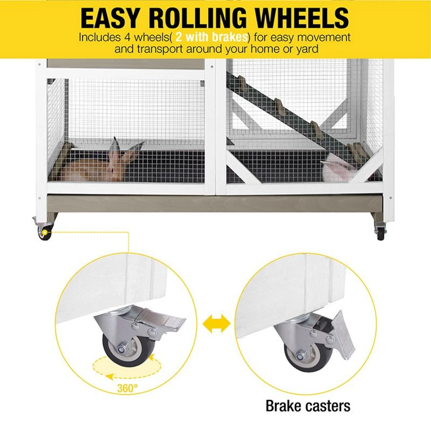 Aivituvin Indoor Rabbit Hutch With Pull-Out Tray, Large 6 Aivituvin Indoor Rabbit Hutch With Pull-Out Tray, Large - Image 6