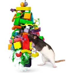 Vila Colorful Hanging Teeth Grinding Rat Guinea-Pig & Small Animal Wooden Chew Blocks, 16-in