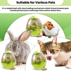 SunGrow Rabbit & Guinea Pig Slow Feeder Treat Dispensing Ball, Small Pet Mental Stimulation Toy -MiniMates Shop 667270 PT3. AC SS1800 V1680882239