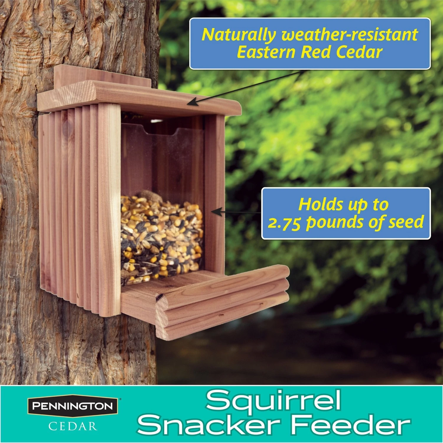 Pennington Cedar Squirrel Snacker Feeder 3 Pennington Cedar Squirrel Snacker Feeder - Image 3