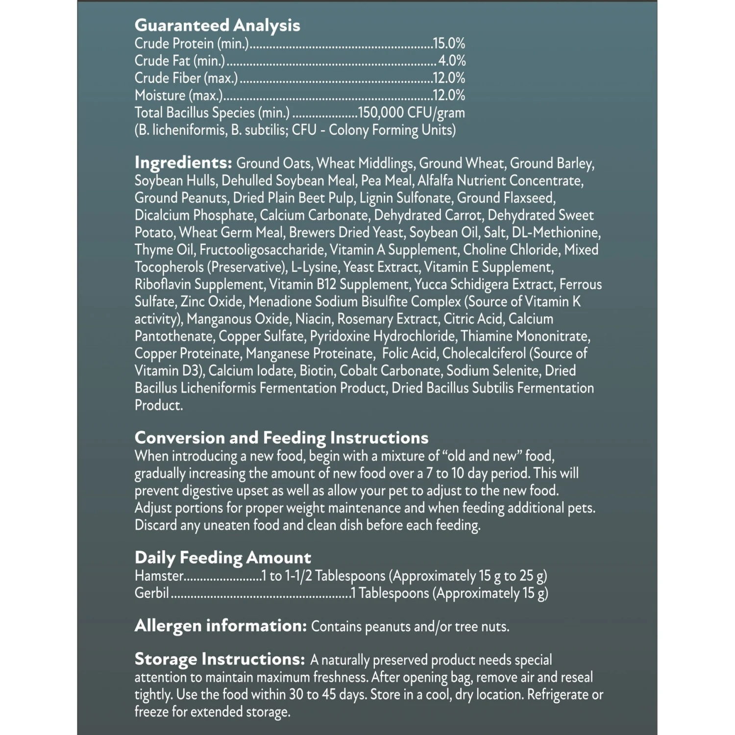 Field+Forest By Kaytee Hamster & Gerbil Food, 2-lb Bag 4 Field+Forest By Kaytee Hamster & Gerbil Food, 2-lb Bag - Image 4