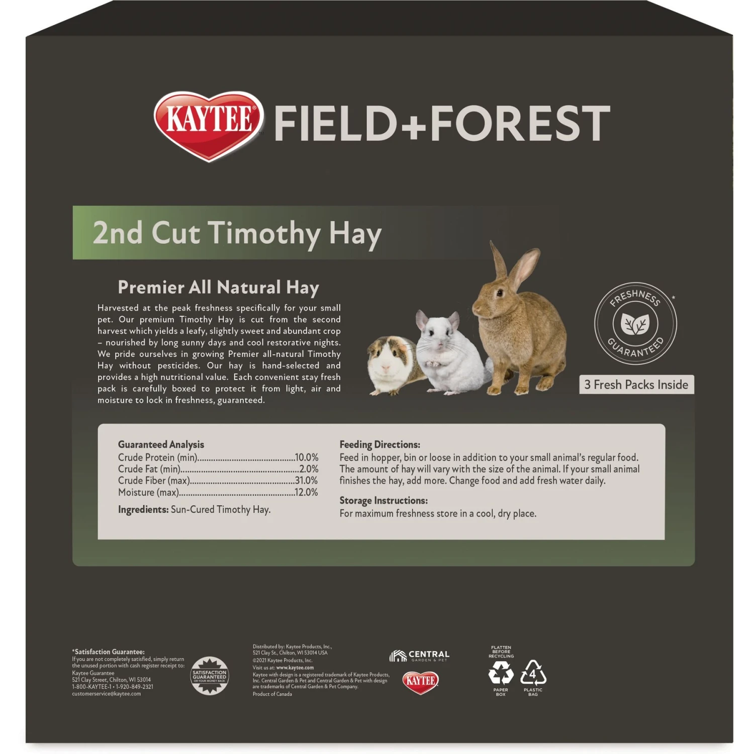 Field+Forest By Kaytee 2nd Cut Timothy Small Pet Hay, 90-oz Box 2 Field+Forest By Kaytee 2nd Cut Timothy Small Pet Hay, 90-oz Box - Image 2