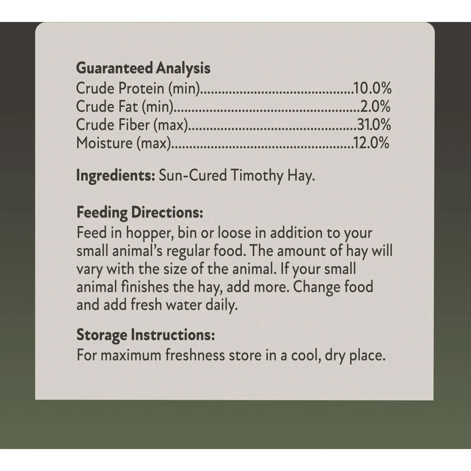 Field+Forest By Kaytee 2nd Cut Timothy Small Pet Hay, 90-oz Box 5 Field+Forest By Kaytee 2nd Cut Timothy Small Pet Hay, 90-oz Box - Image 5