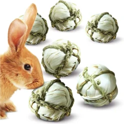 SunGrow Rabbit Corn Leaf Ball Small Pet Interactive Toy, 2.75-in, 6 Count