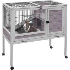 Aivituvin Rabbit Hutch With Pull Out Tray, Small
