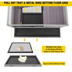 Aivituvin Rabbit Hutch With Pull Out Tray, Small -MiniMates Shop 696838 PT4. AC SS1800 V1667949090