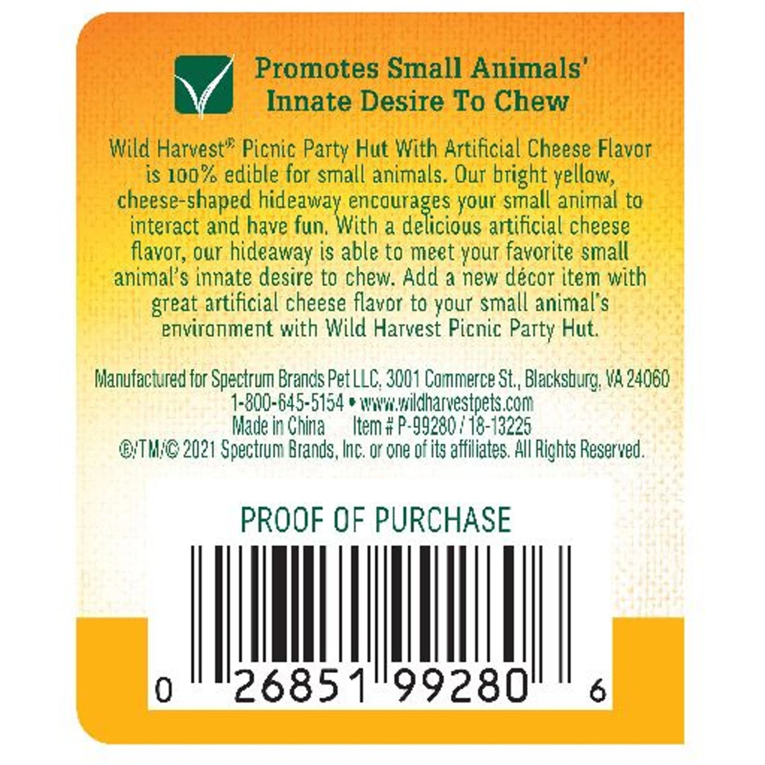 Wild Harvest Picnic Party Hut Cheese Small Pet Treat 3 Wild Harvest Picnic Party Hut Cheese Small Pet Treat - Image 3