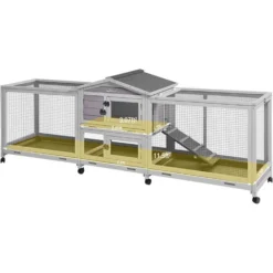 Aivituvin-AIR65 Indoor House Easy Moving Large Bunny Rabbit Hutch, Gray -MiniMates Shop 730990 PT6. AC SS1800 V1670016916