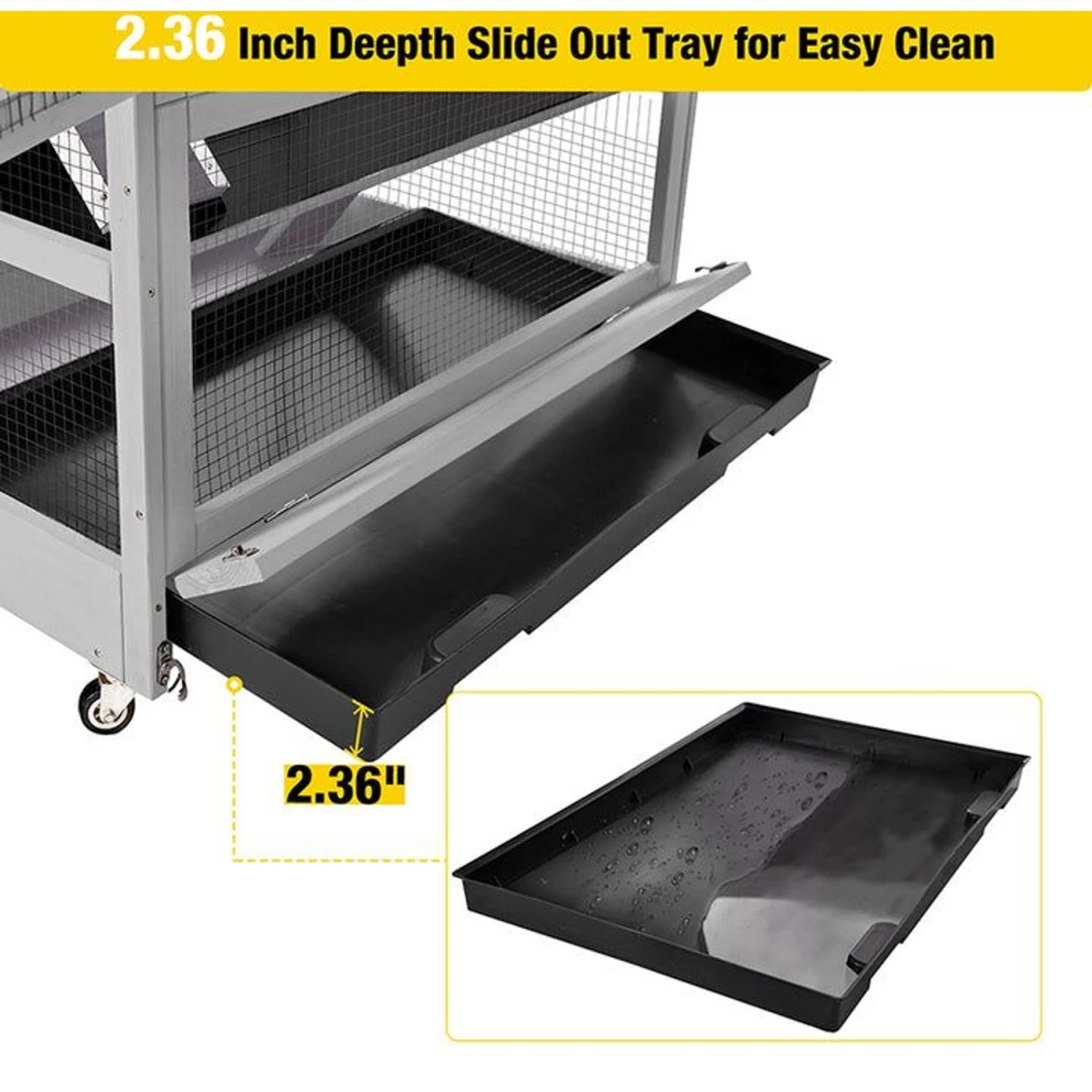 Aivituvin-AIR56 Large Wooden Chinchilla & Ferret Cage, Gray 4 Aivituvin-AIR56 Large Wooden Chinchilla & Ferret Cage, Gray - Image 4