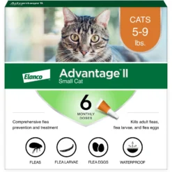 Advantage II Flea Spot Treatment For Cats, 5-9 Lbs, & Ferrets