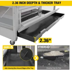 Aivituvin Two Level Small Pet Cage With Wheels, Grey -MiniMates Shop 748758 PT2. AC SS1800 V1671747812
