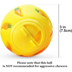 SunGrow Rabbit Encrichment Small Pet Carrot Treat Dispensing Ball Toy, Yellow, 3-in -MiniMates Shop 753046 PT4. AC SS1800 V1702314457