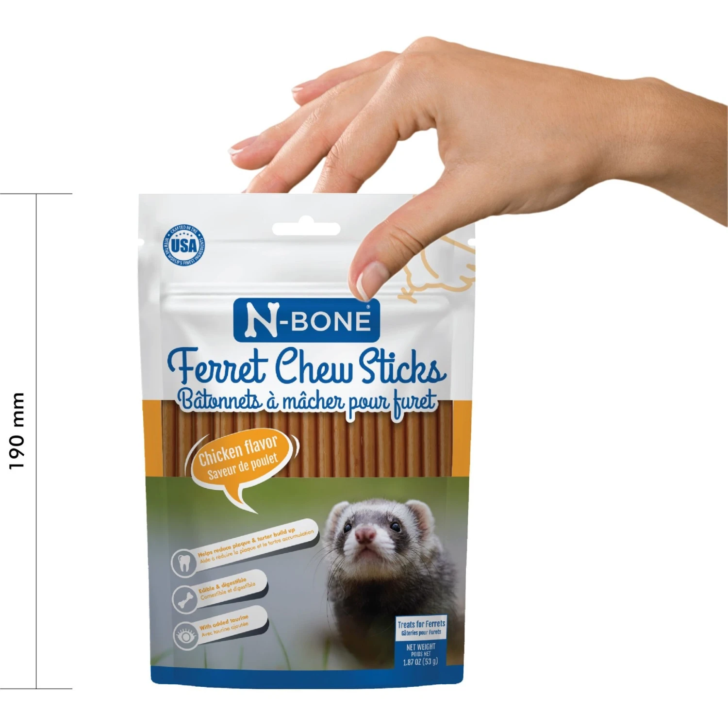 N-Bone Chicken Flavor Chew Sticks Ferret Treat, 1.87-oz Bag 5 N-Bone Chicken Flavor Chew Sticks Ferret Treat, 1.87-oz Bag - Image 5