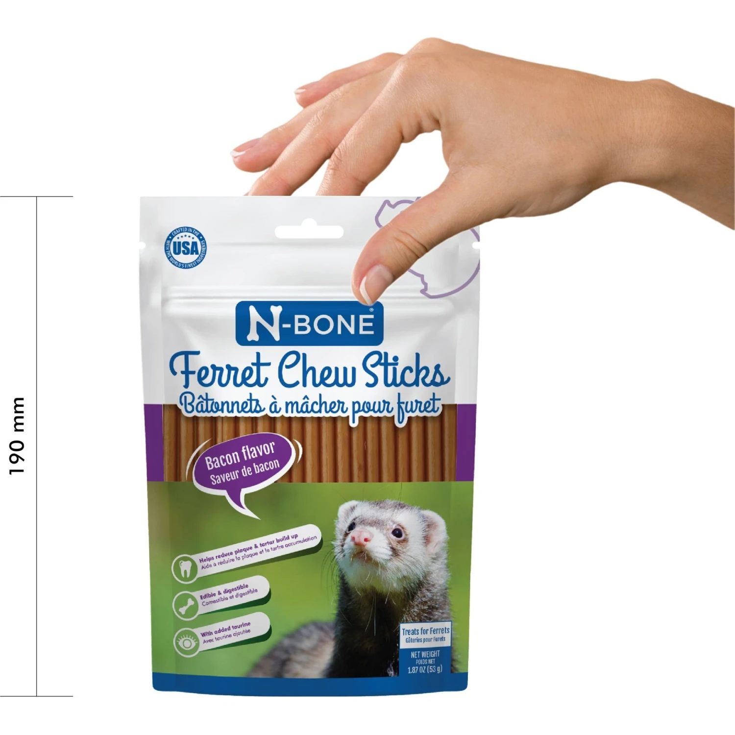 N-Bone Bacon Flavor Chew Sticks Ferret Treat, 1.87-oz Bag 5 N-Bone Bacon Flavor Chew Sticks Ferret Treat, 1.87-oz Bag - Image 5