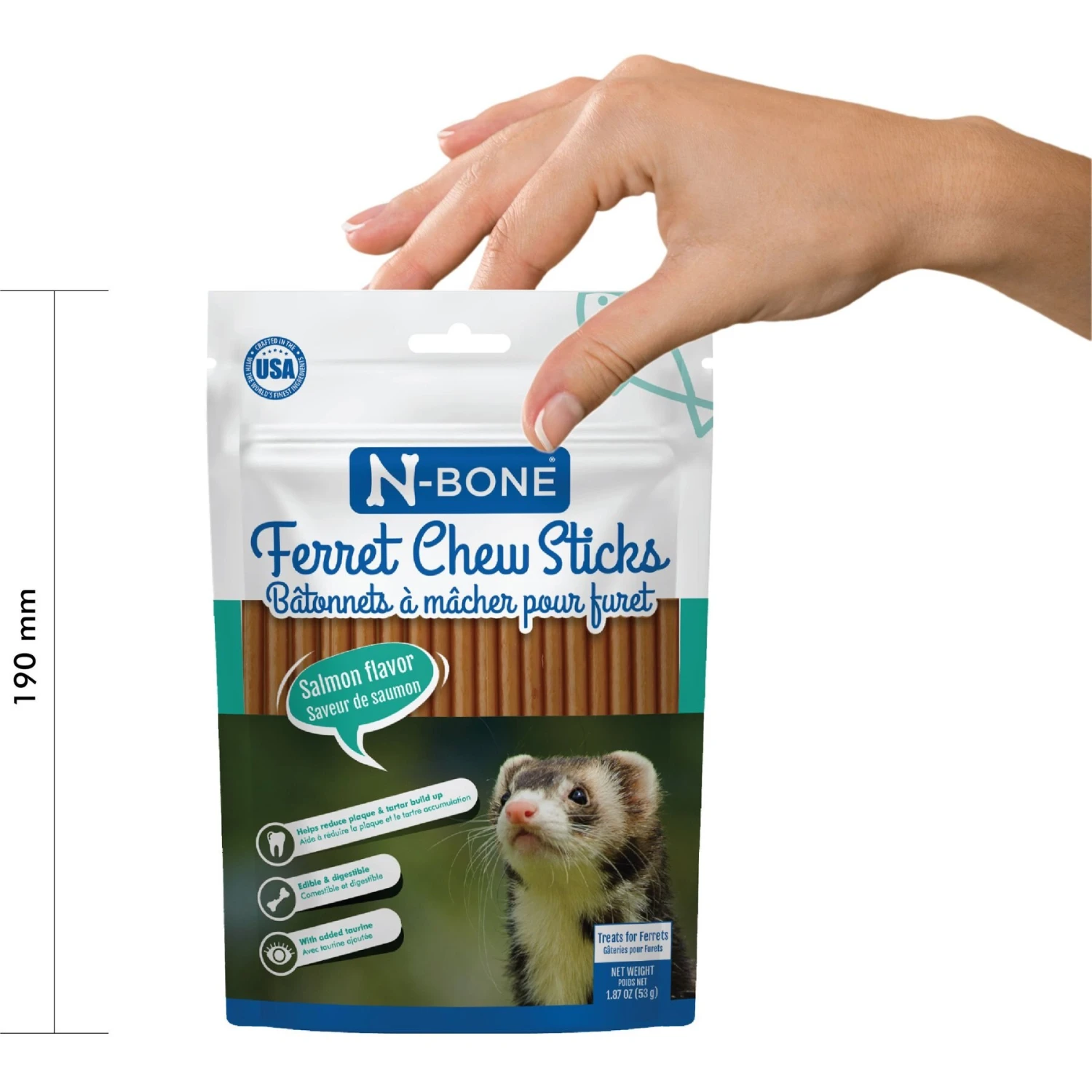 N-Bone Salmon Flavor Chew Sticks Ferret Treat, 1.87-oz Bag 5 N-Bone Salmon Flavor Chew Sticks Ferret Treat, 1.87-oz Bag - Image 5