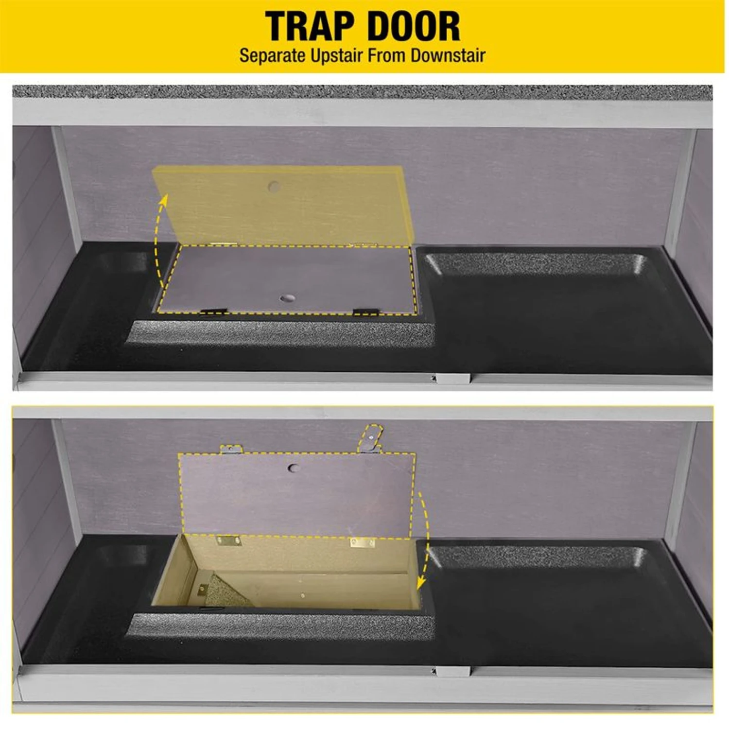 Aivituvin-AIR77 Outdoor Indoor With Wheels Small Pet Hutch, Grey 4 Aivituvin-AIR77 Outdoor Indoor With Wheels Small Pet Hutch, Grey - Image 4