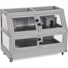 Aivituvin-AIR58 Two Level Guinea Pig & Hamster Cage With Wheels, Gray