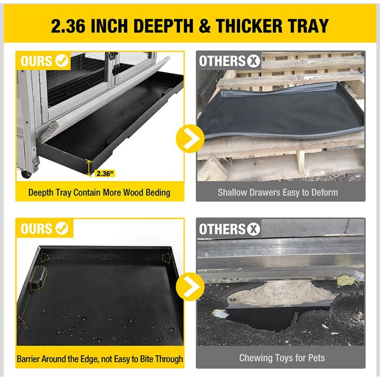 Aivituvin-AIR58 Two Level Guinea Pig & Hamster Cage With Wheels, Gray 2 Aivituvin-AIR58 Two Level Guinea Pig & Hamster Cage With Wheels, Gray - Image 2