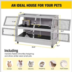 Aivituvin-AIR58 Two Level Guinea Pig & Hamster Cage With Wheels, Gray 11 Aivituvin-AIR58 Two Level Guinea Pig & Hamster Cage With Wheels, Gray -MiniMates Shop 756302 PT5. AC SS1800 V1673993267