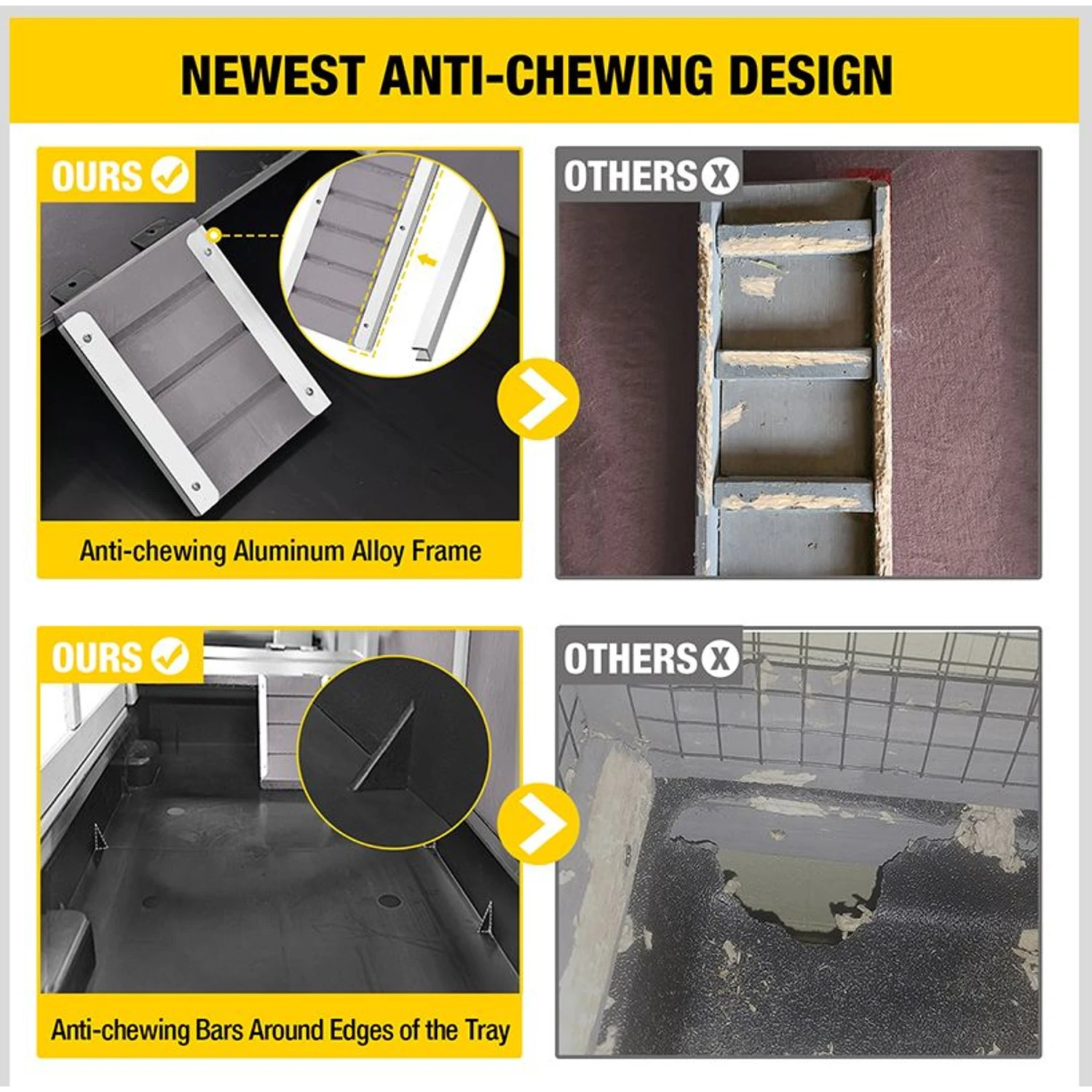 Aivituvin-AIR62 Large Guinea Pig Cage & Wooden Habitat, Gray 3 Aivituvin-AIR62 Large Guinea Pig Cage & Wooden Habitat, Gray - Image 3