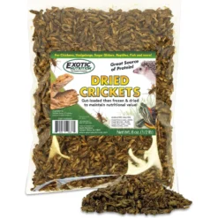 Exotic Nutrition Dried Crickets Small Pet Treats, 8-oz Bag