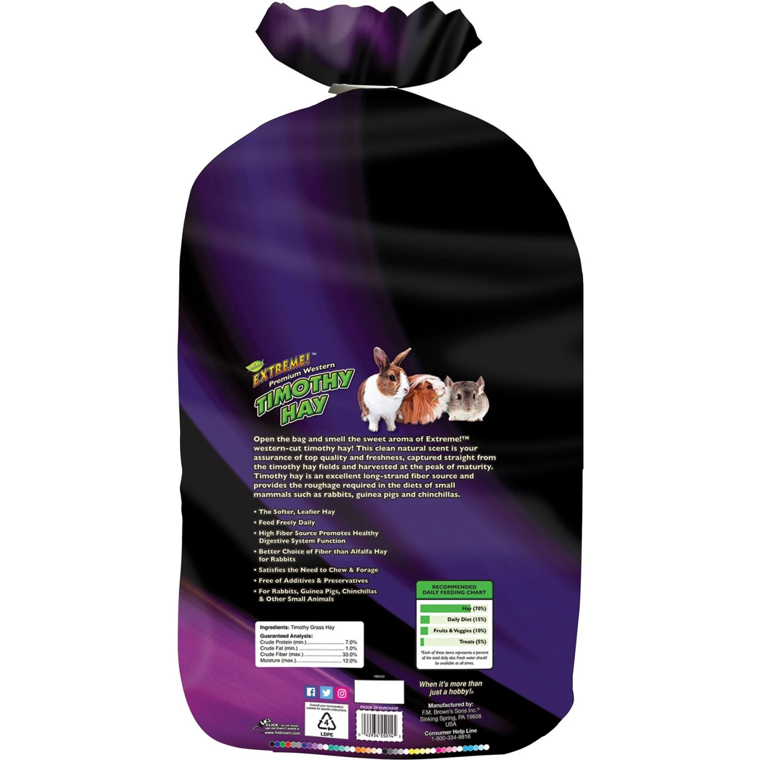 Brown's Extreme! Timothy Small Pet Hay, 96-oz Bag 2 Brown's Extreme! Timothy Small Pet Hay, 96-oz Bag - Image 2