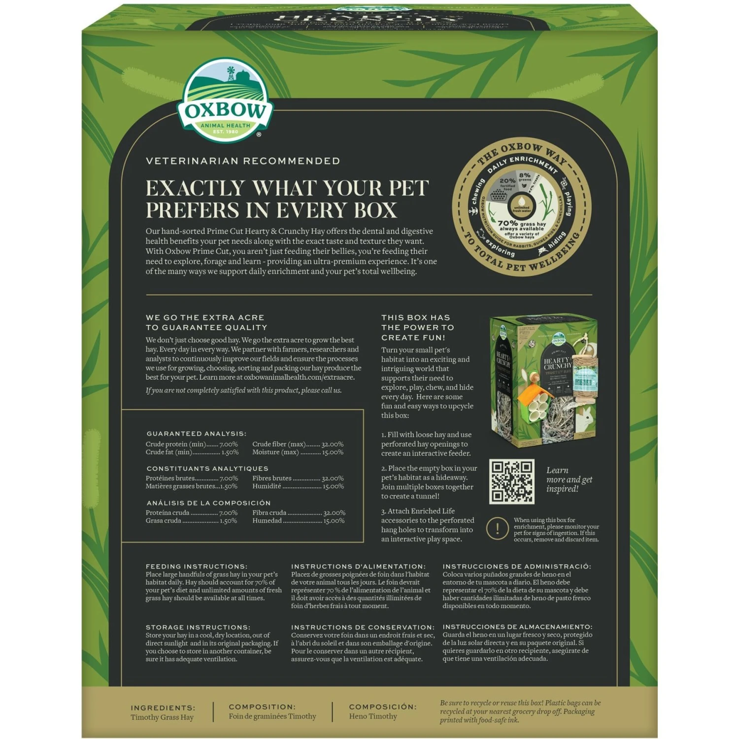 Oxbow Prime Cut Hearty & Crunchy Timothy Hay Small-Pet Food, 40-oz Bag 2 Oxbow Prime Cut Hearty & Crunchy Timothy Hay Small-Pet Food, 40-oz Bag - Image 2