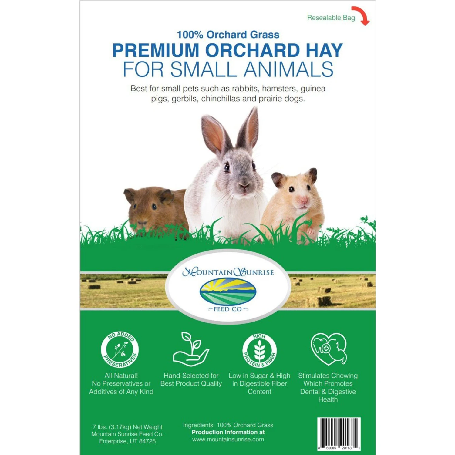 Mountain Sunrise Feed Orchard Grass Small Pet Food, 7-lb Bag 1 Mountain Sunrise Feed Orchard Grass Small Pet Food, 7-lb Bag