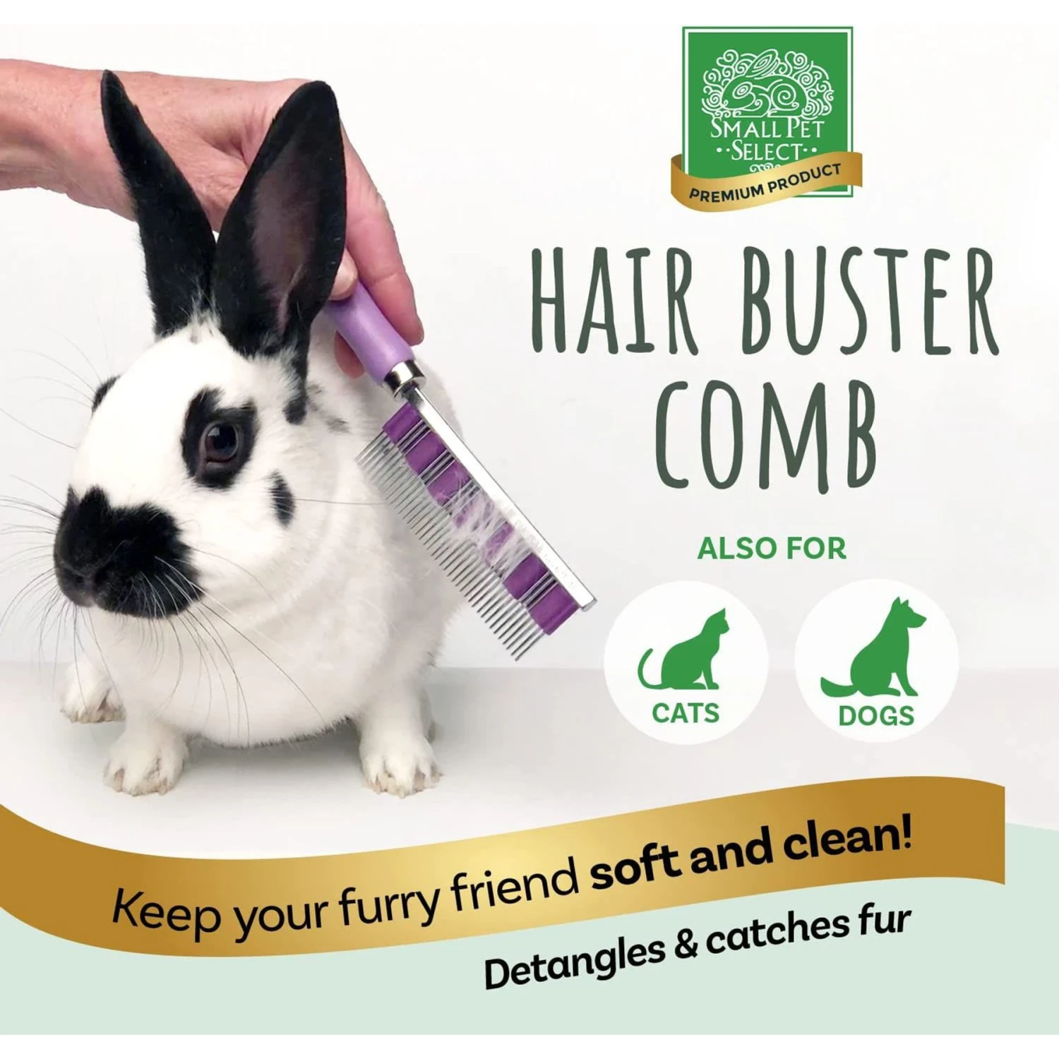 Small Pet Select Hair Buster Fur Detangler Comb Cat, Dog & Small-Pet Grooming Tool, Purple 2 Small Pet Select Hair Buster Fur Detangler Comb Cat, Dog & Small-Pet Grooming Tool, Purple - Image 2